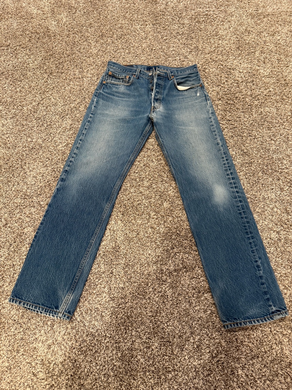Levi’s 501 Original Men’s Jeans Straight Leg Button Fly Blue ~30x30 Tag L34